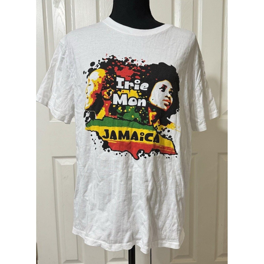 EUC Irie Mon JAMAiCA ‎ Map 70 80 90 Style  Cotton T Shirt Tee - Size L